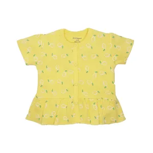 Top Half Sleeves Girls - Lemon Yellow