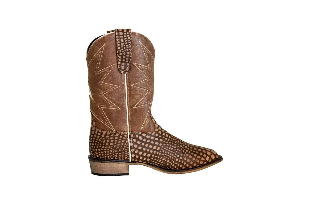 TuffRider Youth Bryce Star Embroidered Printed Square Toe Western Boots