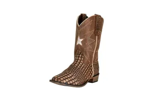 TuffRider Youth Bryce Star Embroidered Printed Square Toe Western Boots