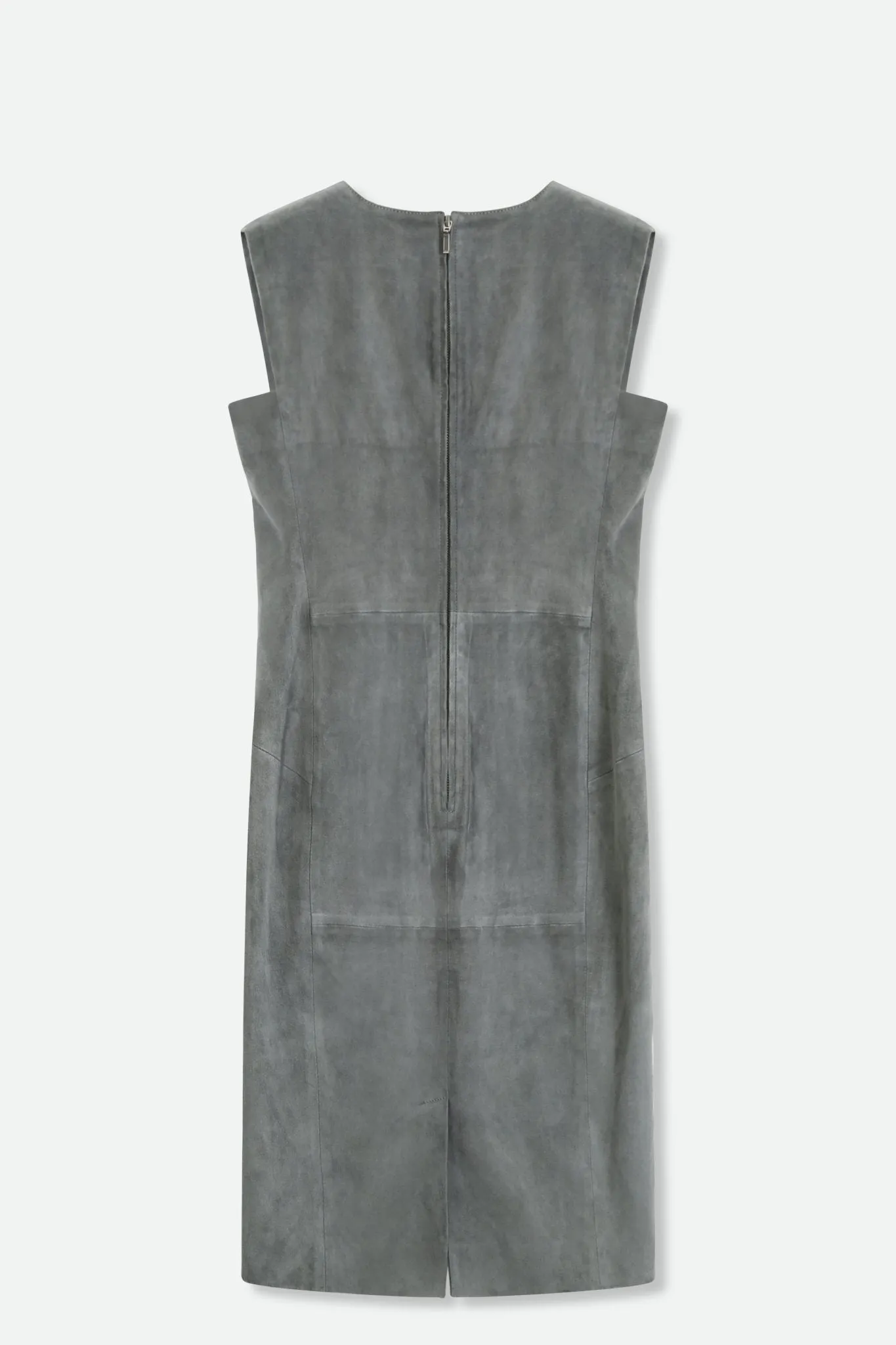 VALERI V-NECK DRESS IN STRETCH SUEDE