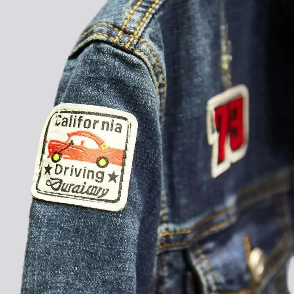 Vintage denim jacket with patches