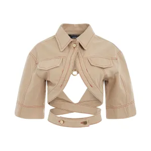 Yuma Denim Jacket in Beige