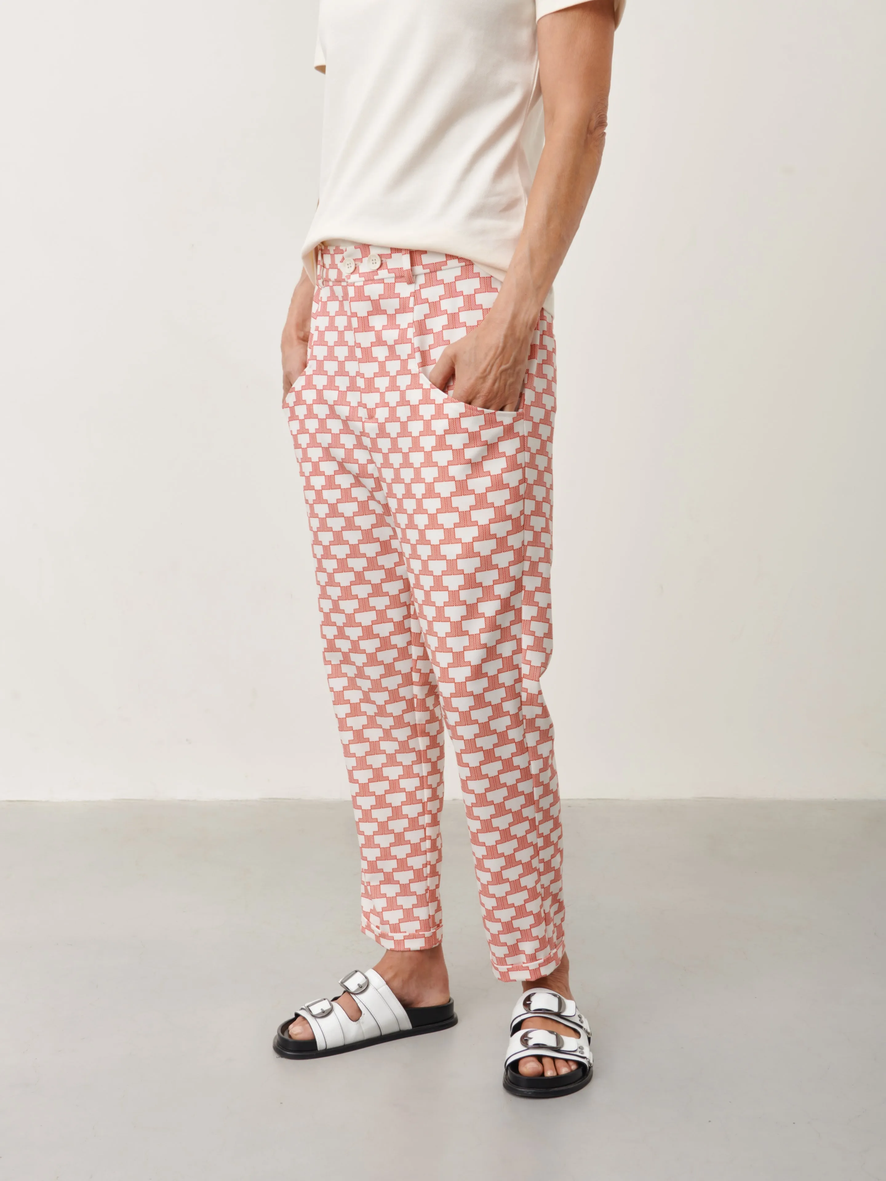 Zella Pants | White Red