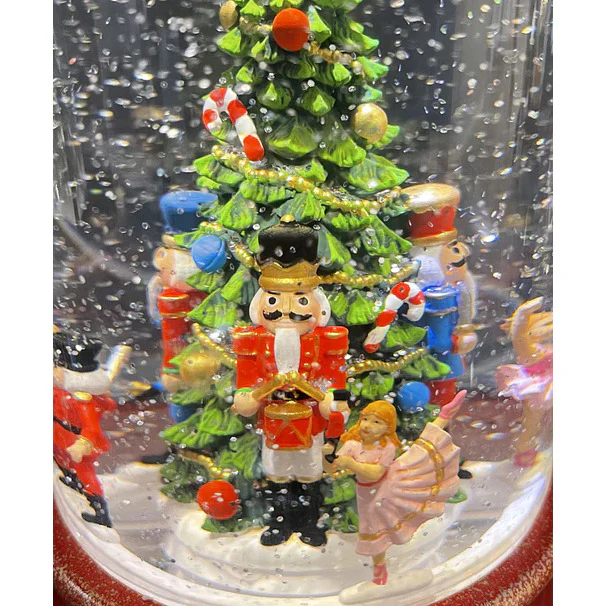 LED Lighted Musical Swirl Nutcracker Rotating Dome Snow Globe, 10.75" - Image 3