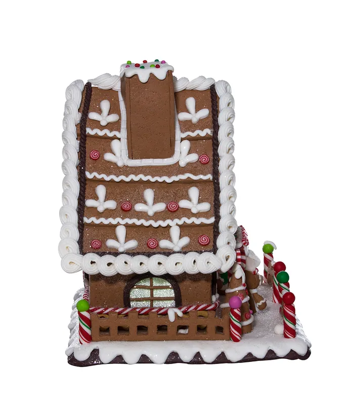 10" Battery-Operated LED Gingerbread Candy House - Image 4