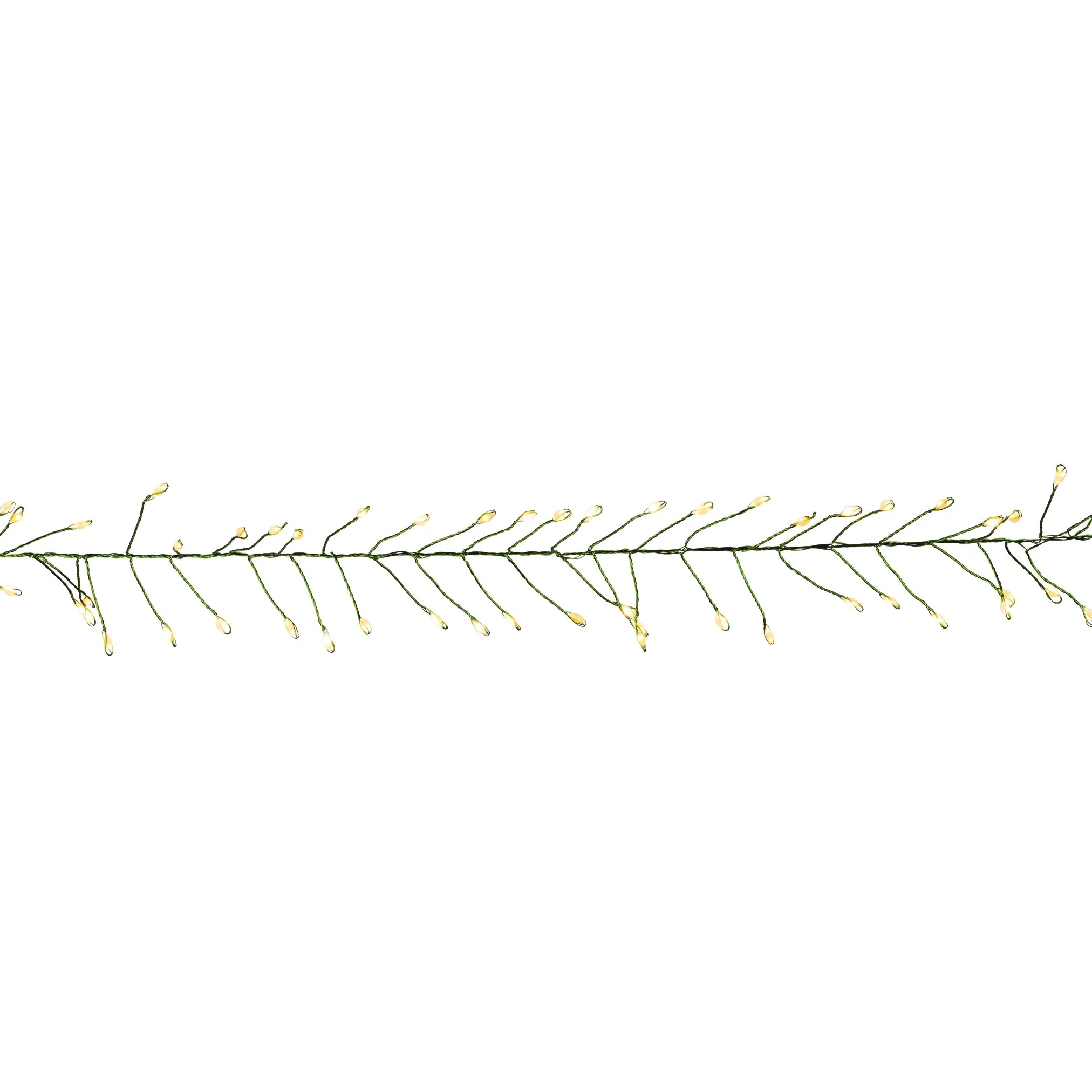 10' Warm White/Transparent Wire Cluster Garland Light Set