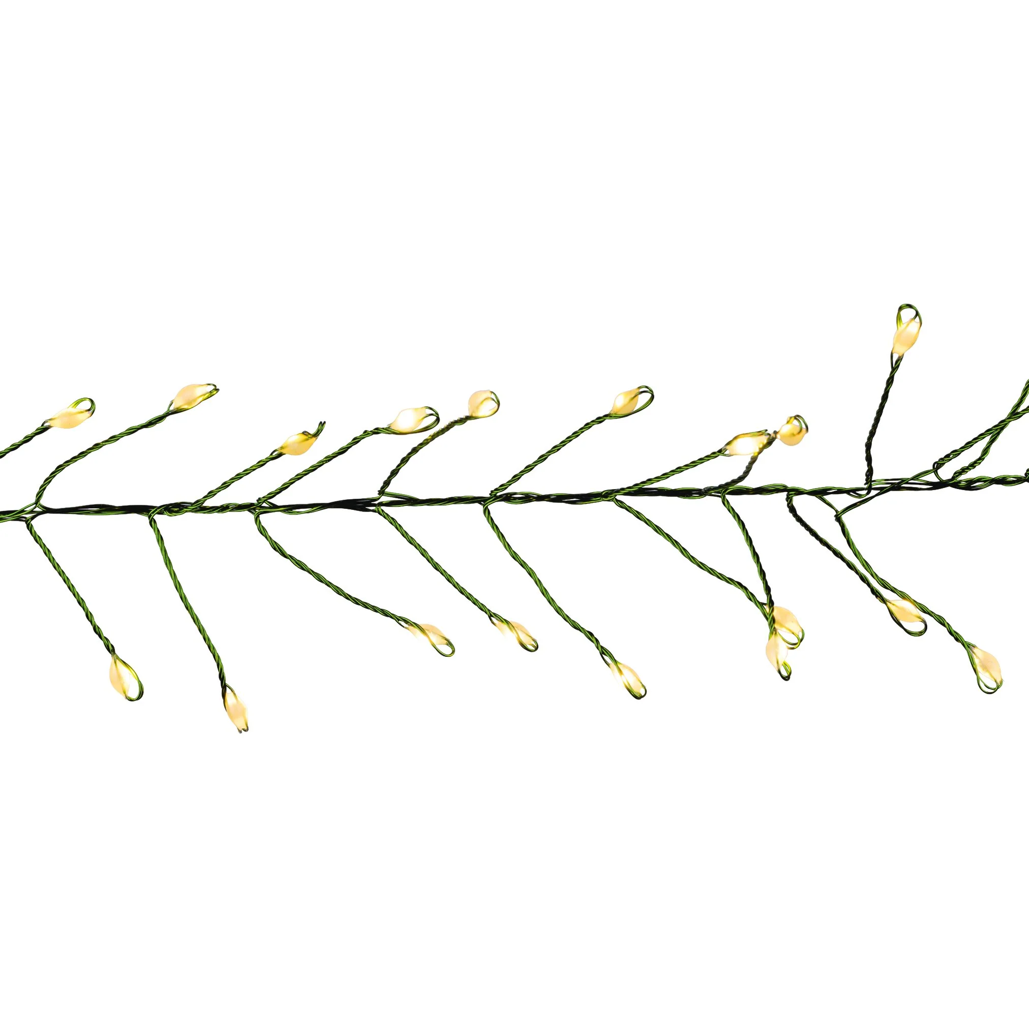 10' Warm White/Transparent Wire Cluster Garland Light Set - Image 2
