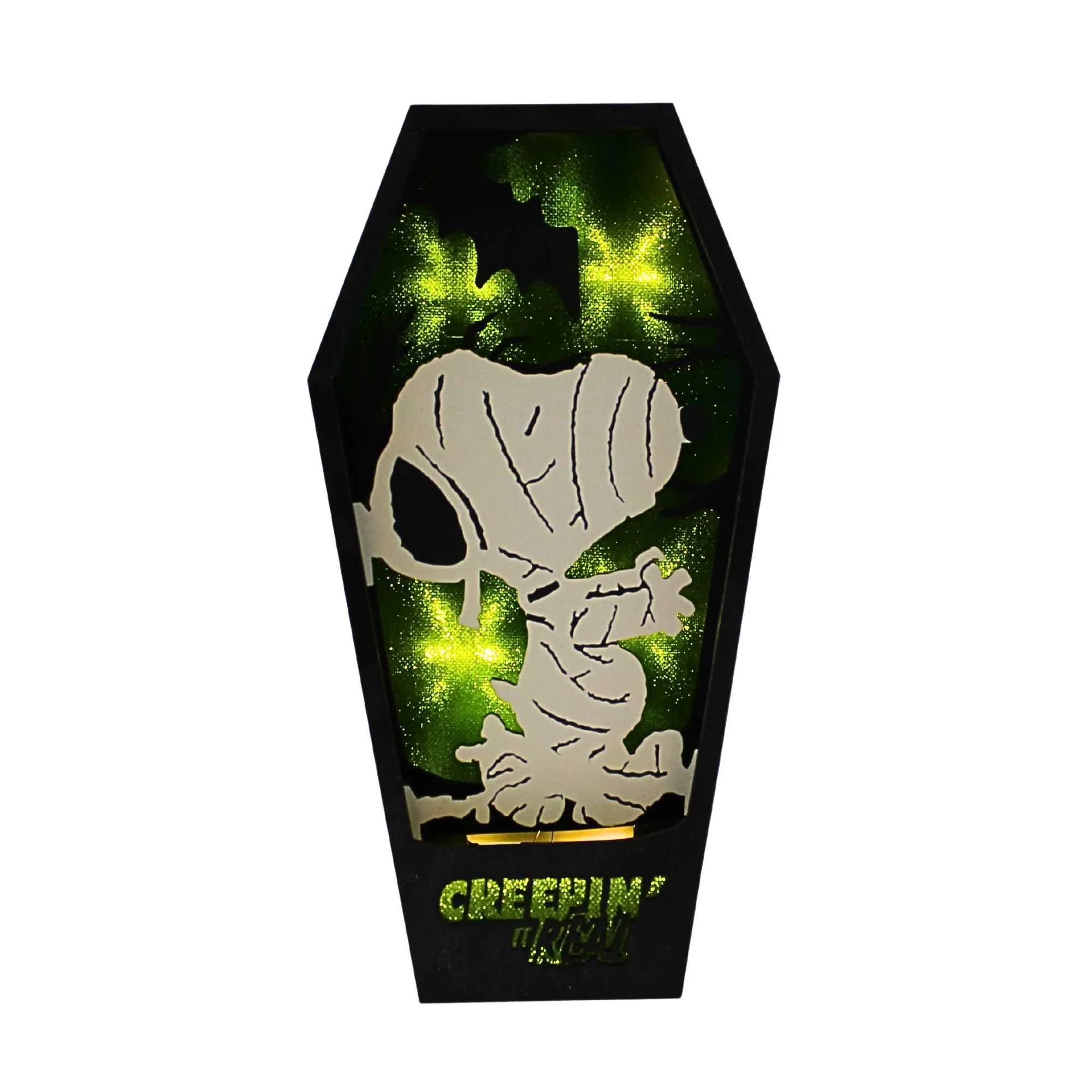 Lighted Coffin-Shaped Snoopy Mummy Plaque, 10" - Image 2