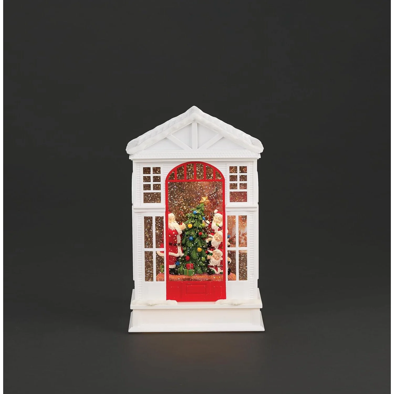 Lighted Swirl 2-Story House With Santa And His Little Helpers, 10" - Image 2