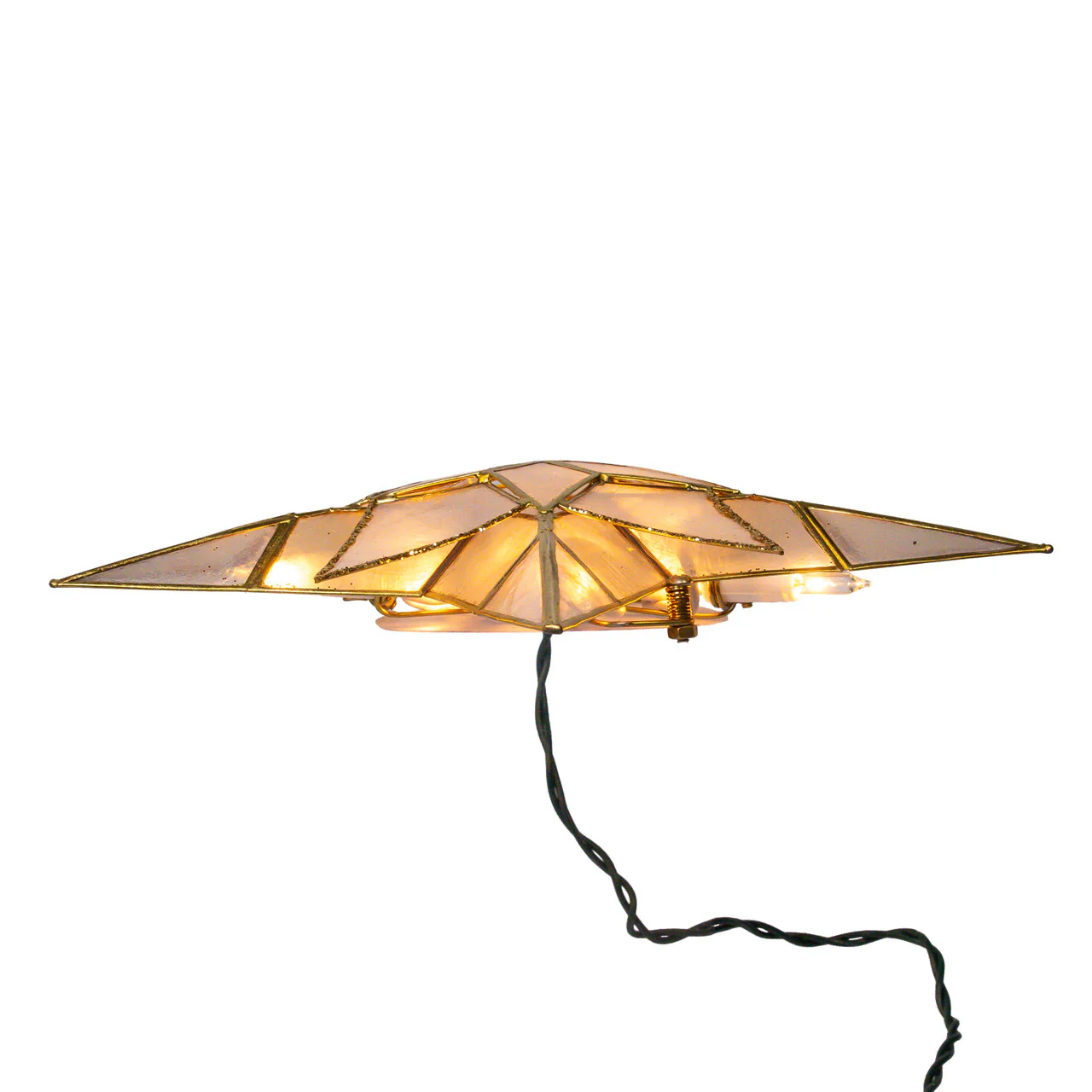 10L 5-Point Gold Glittered Capiz Star Treetop, 9.84" - Image 4