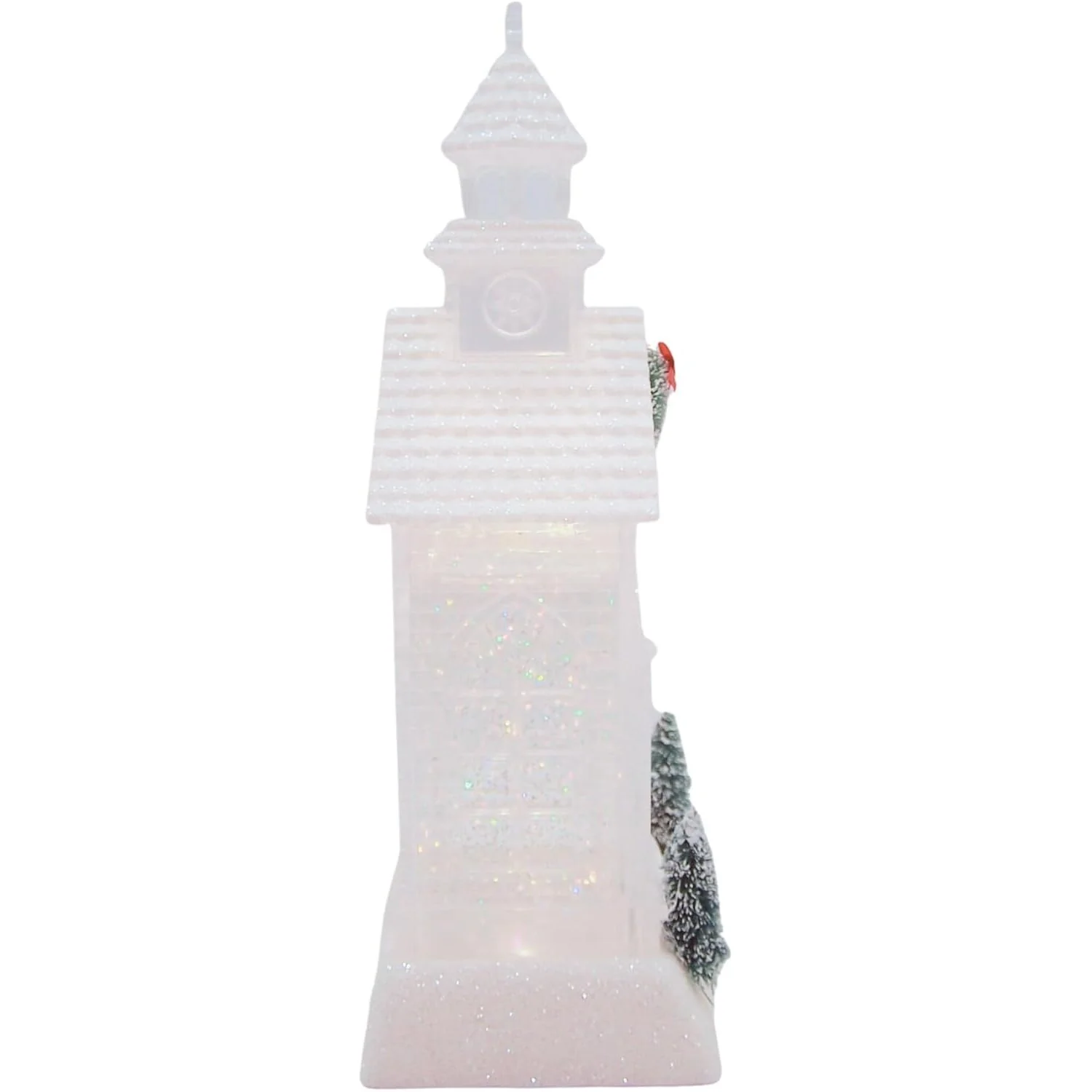 11.5"H Lighted Swirl Church w/Tree & Wreath - Image 2