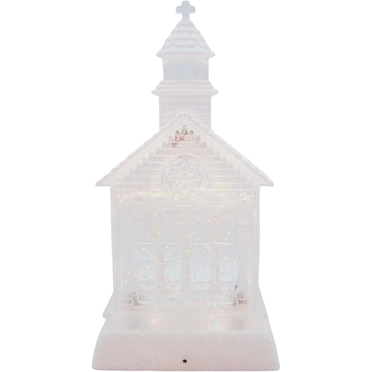 11.5"H Lighted Swirl Church w/Tree & Wreath - Image 3