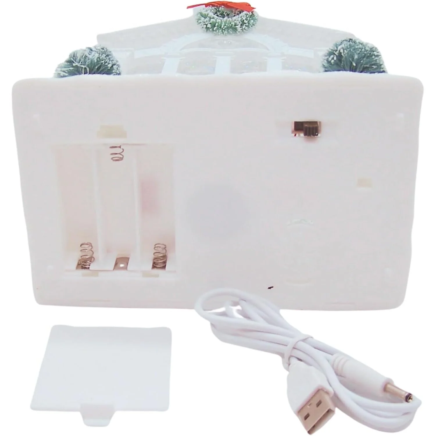 11.5"H Lighted Swirl Church w/Tree & Wreath - Image 6