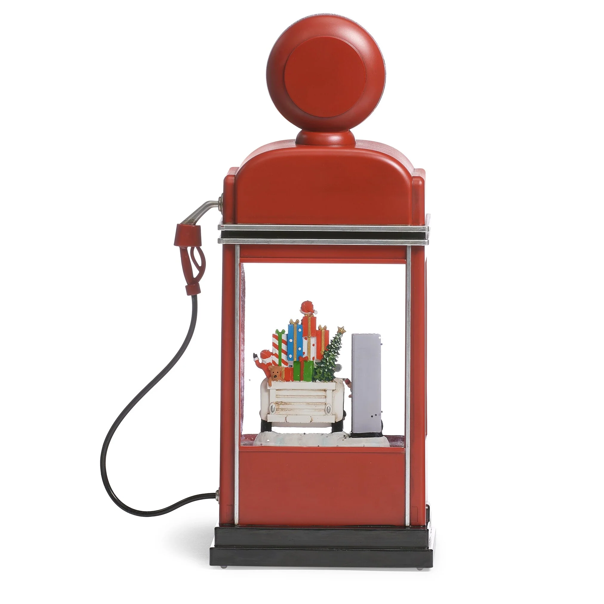 Lighted Swirl North Pole Gas Pump W/ Santa And Elves, 11.5" - Image 7