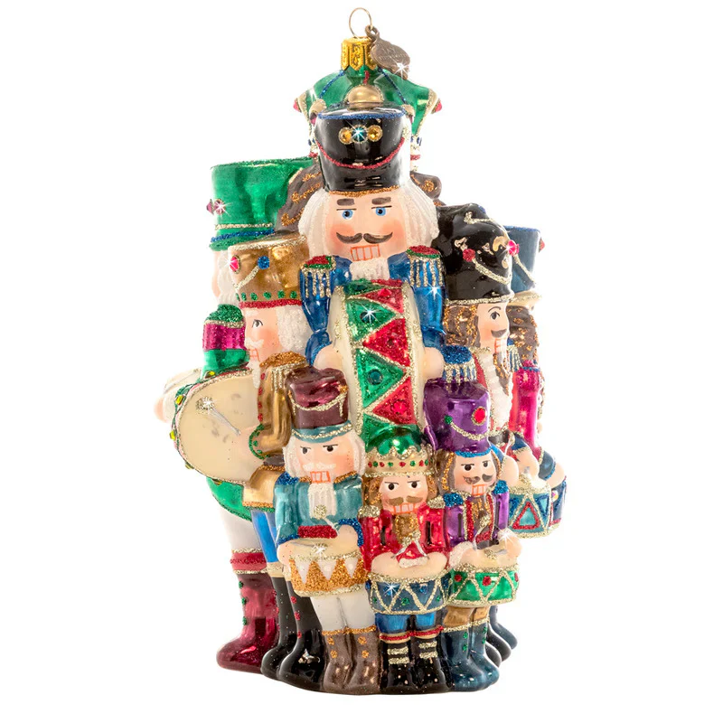 12 Drummers Drumming Glass Ornament, 7" - Image 2