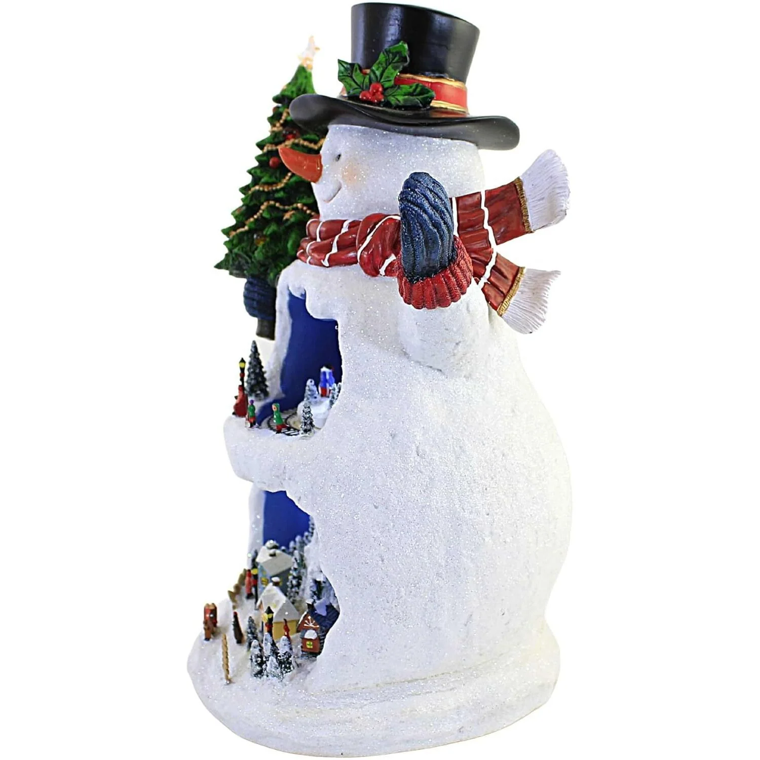 Musical LED Action Snowman w/ People in a Snow Scene Musical, 12" - Image 4