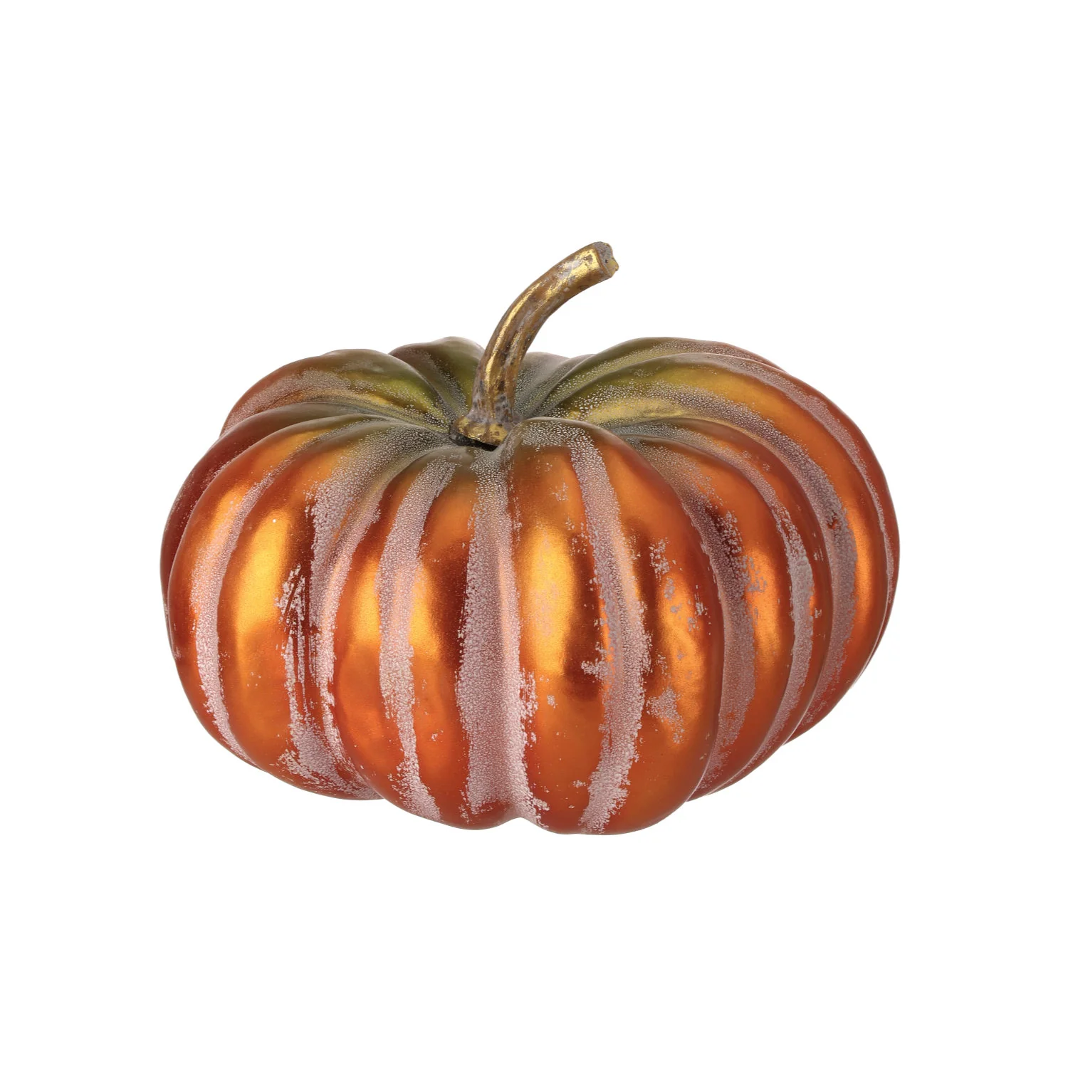 12" Metalic Autumn Latex Pumpkin (Orange/green) - Image 2