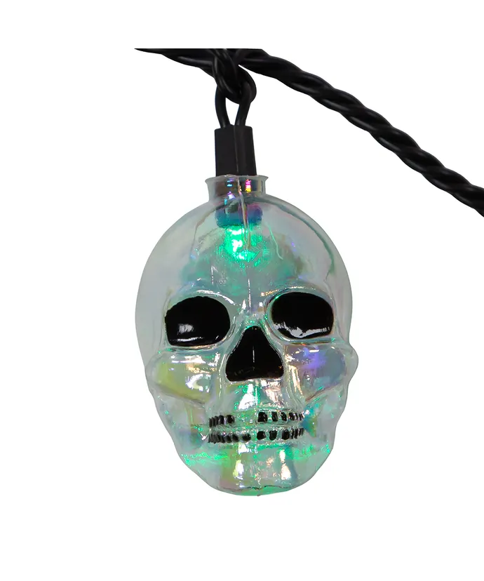 10-Light RGB LED Glitter Skull Light Set, 12' (UL) - Image 3