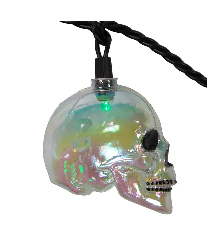 10-Light RGB LED Glitter Skull Light Set, 12' (UL) - Image 4
