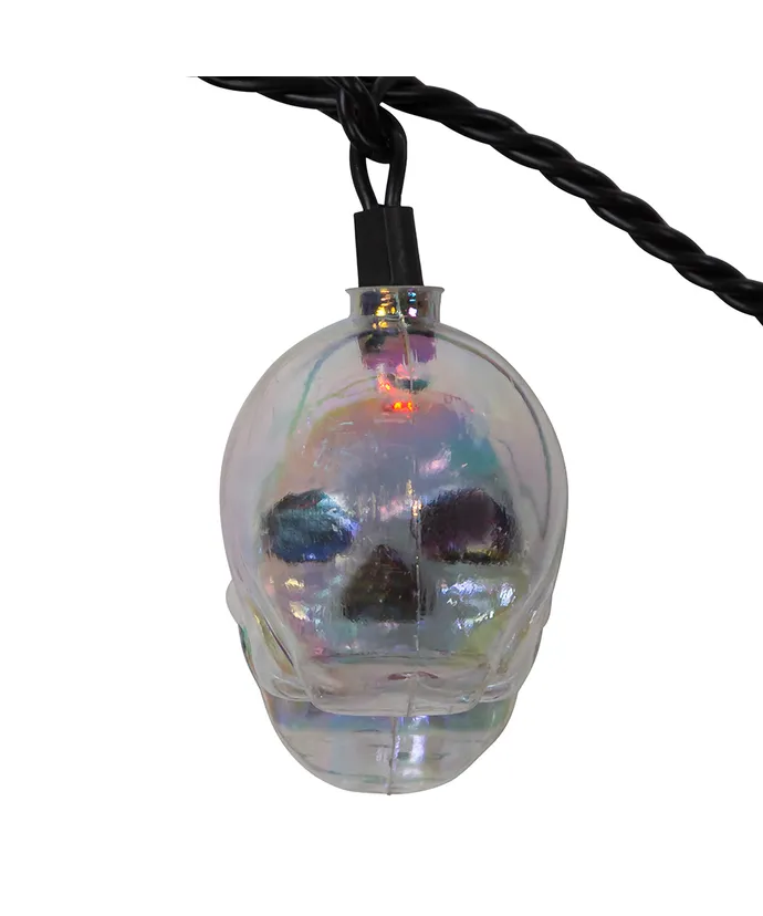 10-Light RGB LED Glitter Skull Light Set, 12' (UL) - Image 5