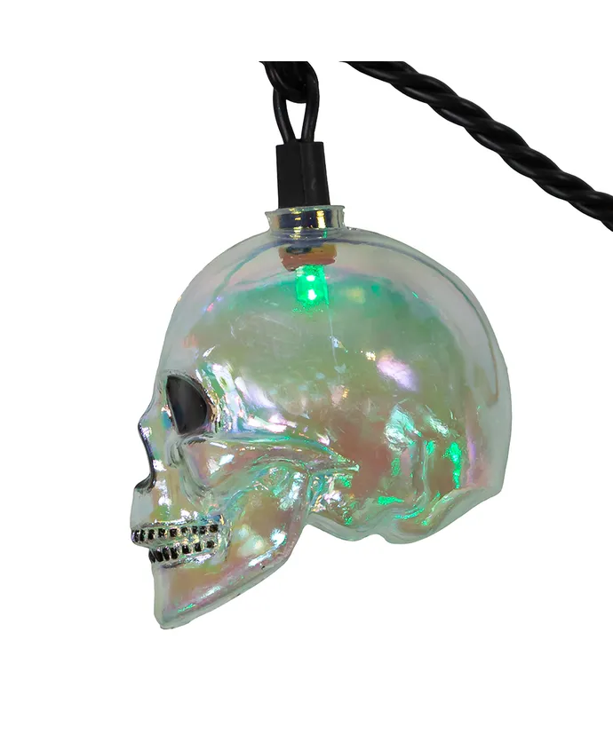 10-Light RGB LED Glitter Skull Light Set, 12' (UL) - Image 6