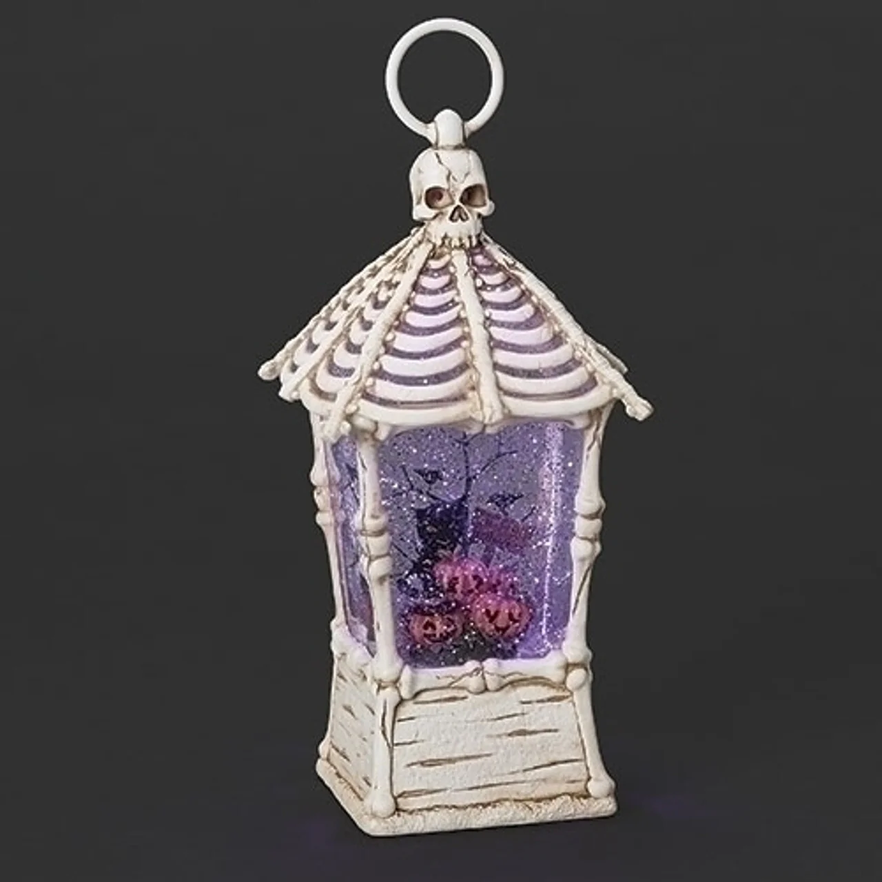 Lighted Swirl Skeleton Casing Snow Globe, 12" - Image 2