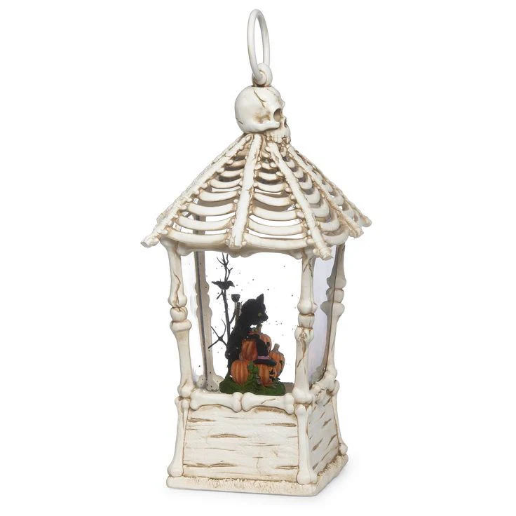 Lighted Swirl Skeleton Casing Snow Globe, 12" - Image 3