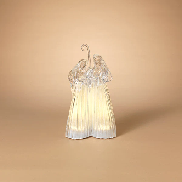 Battery operated Lighted Musical Acrylic Nativity Figurine, 13.8"