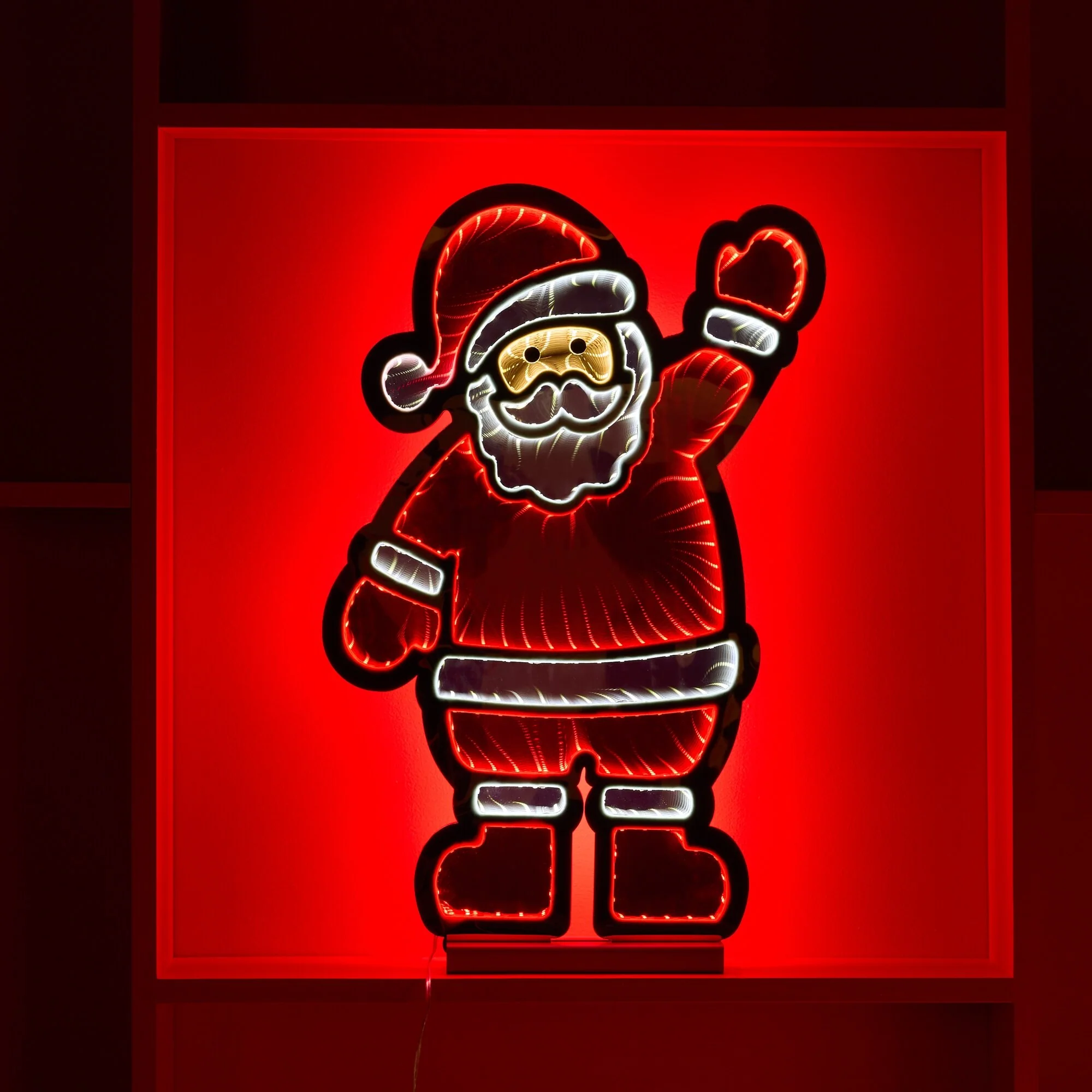 Waving Santa Infinity Light, Acrylic w/UL Plug, 22.5" - Image 4