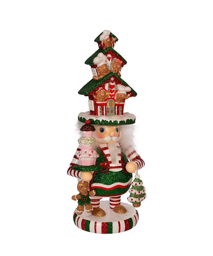 15" Hollywood Nutcrackers™ LED Gingerbread House Hat Nutcracker - Image 2