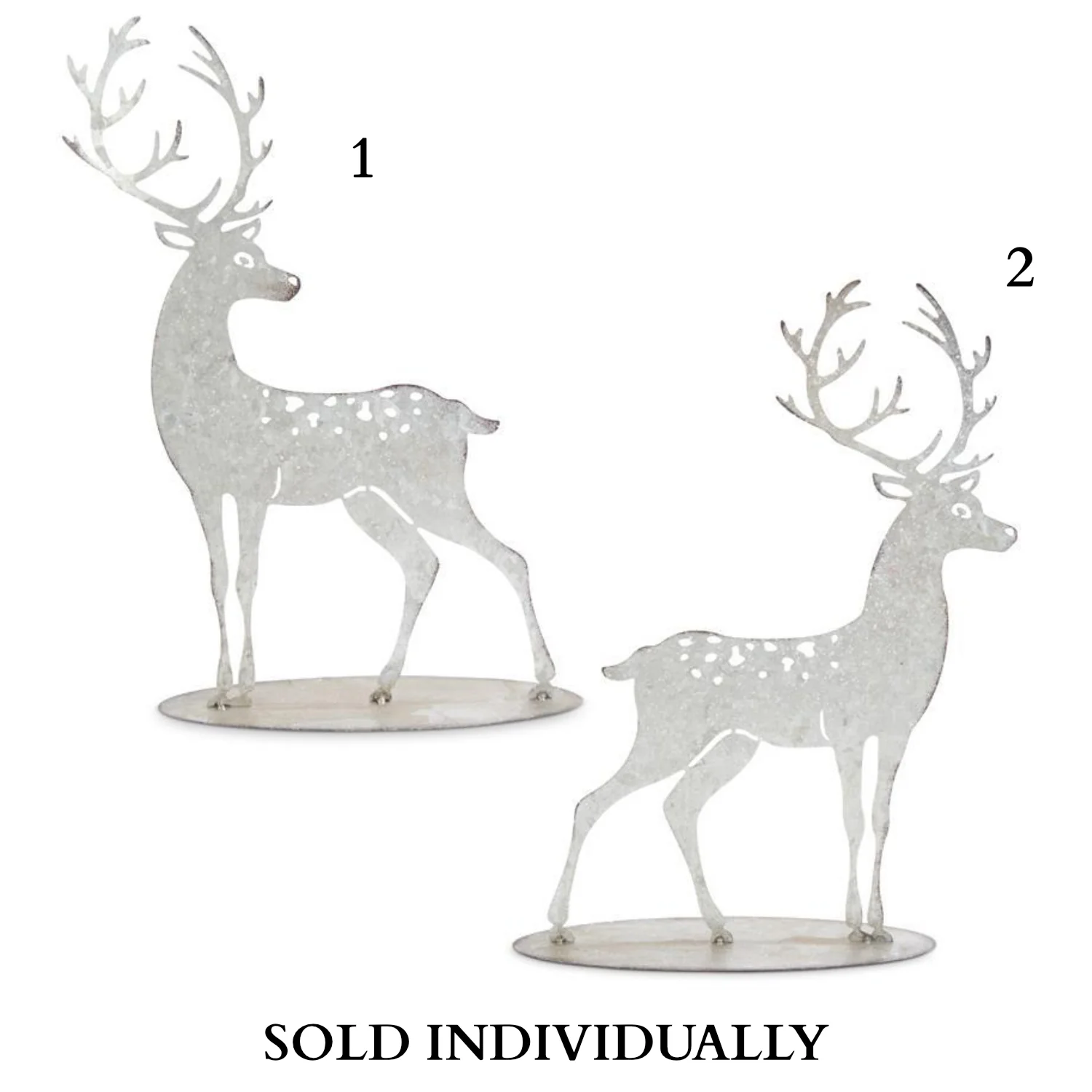 16" Laser Cut Galvanized Deer on Base (2 styles - sold individually)