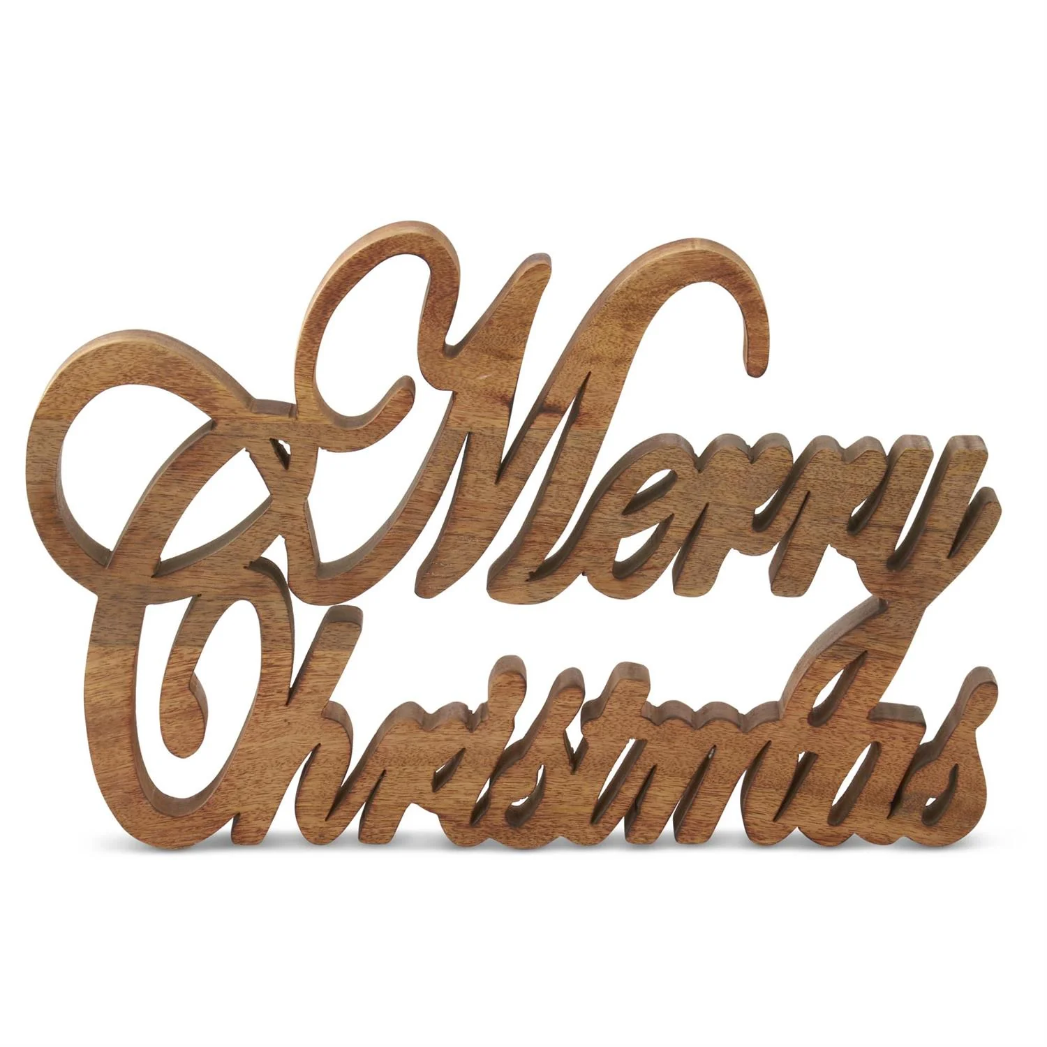 17" Dark Brown Wood MERRY CHRISTMAS Cutout