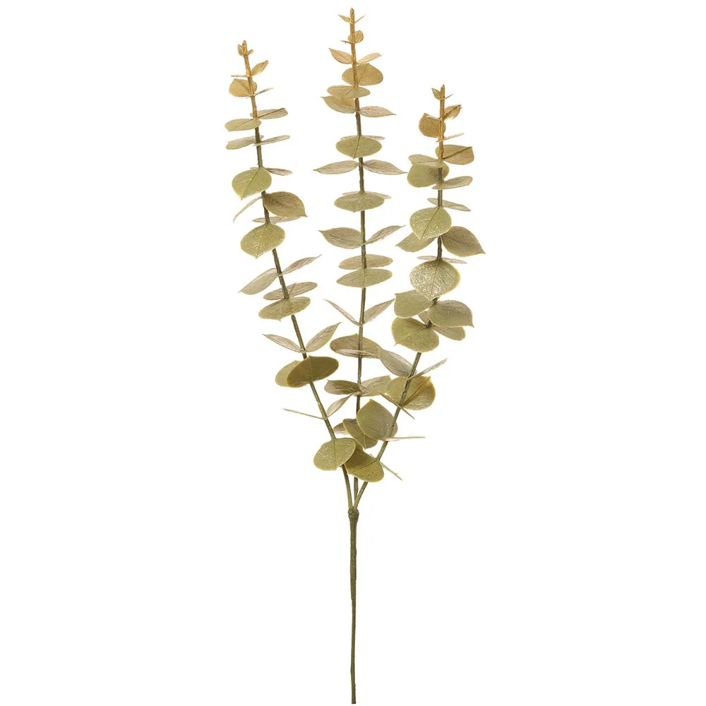 Eucalyptus Spray, Green/Gold, 17"