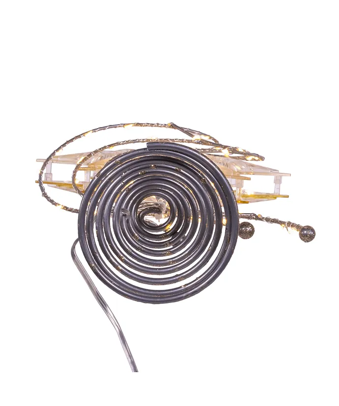 17" Pre-Lit Gold Glittered 8-point Star Treetop - Image 7