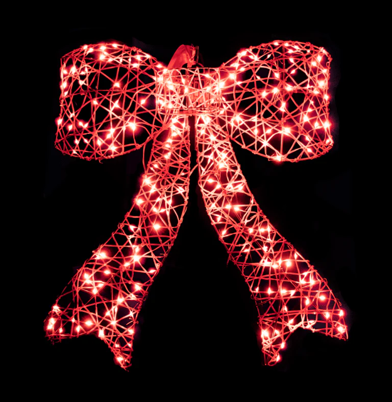 LED Twinkling Red Bow, 18"