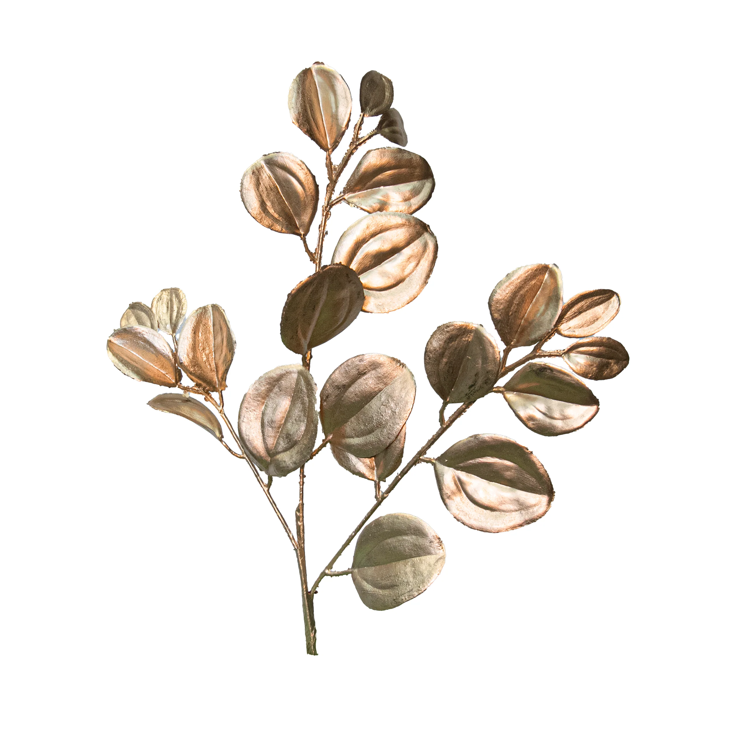 Rose Gold Round Rose Leaf Spray, 18" (PE)