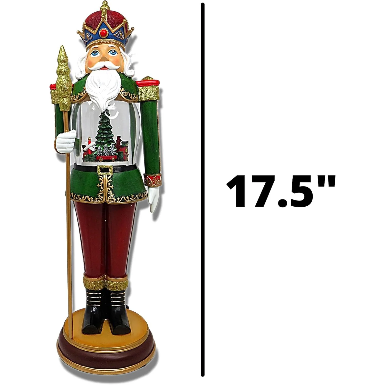 LED Lighted Musical Nutcracker W/ Rotating Train, 18" - Image 3