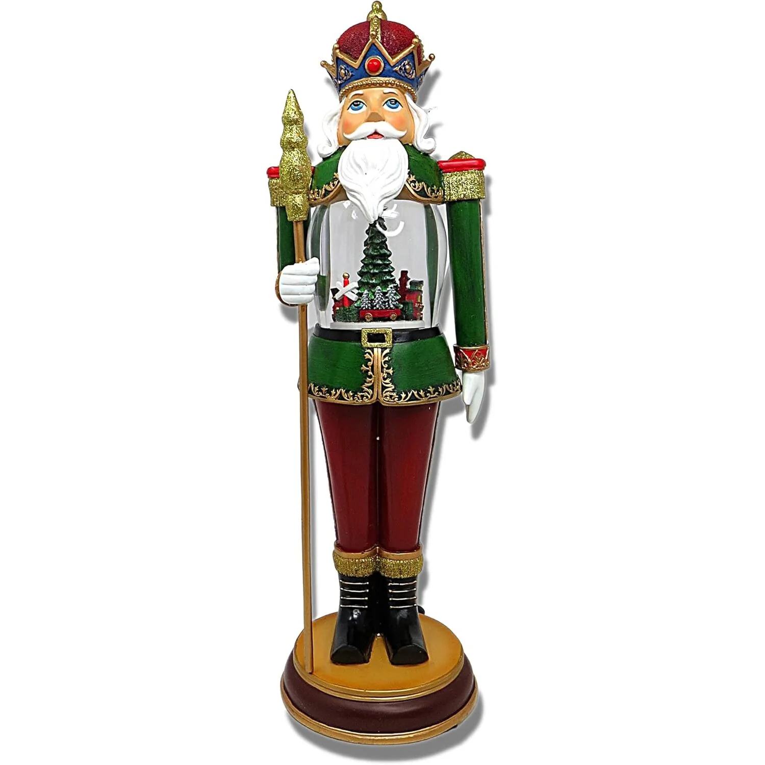 LED Lighted Musical Nutcracker W/ Rotating Train, 18" - Image 4