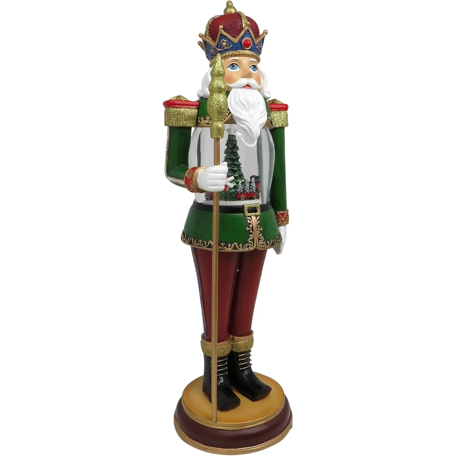 LED Lighted Musical Nutcracker W/ Rotating Train, 18" - Image 5