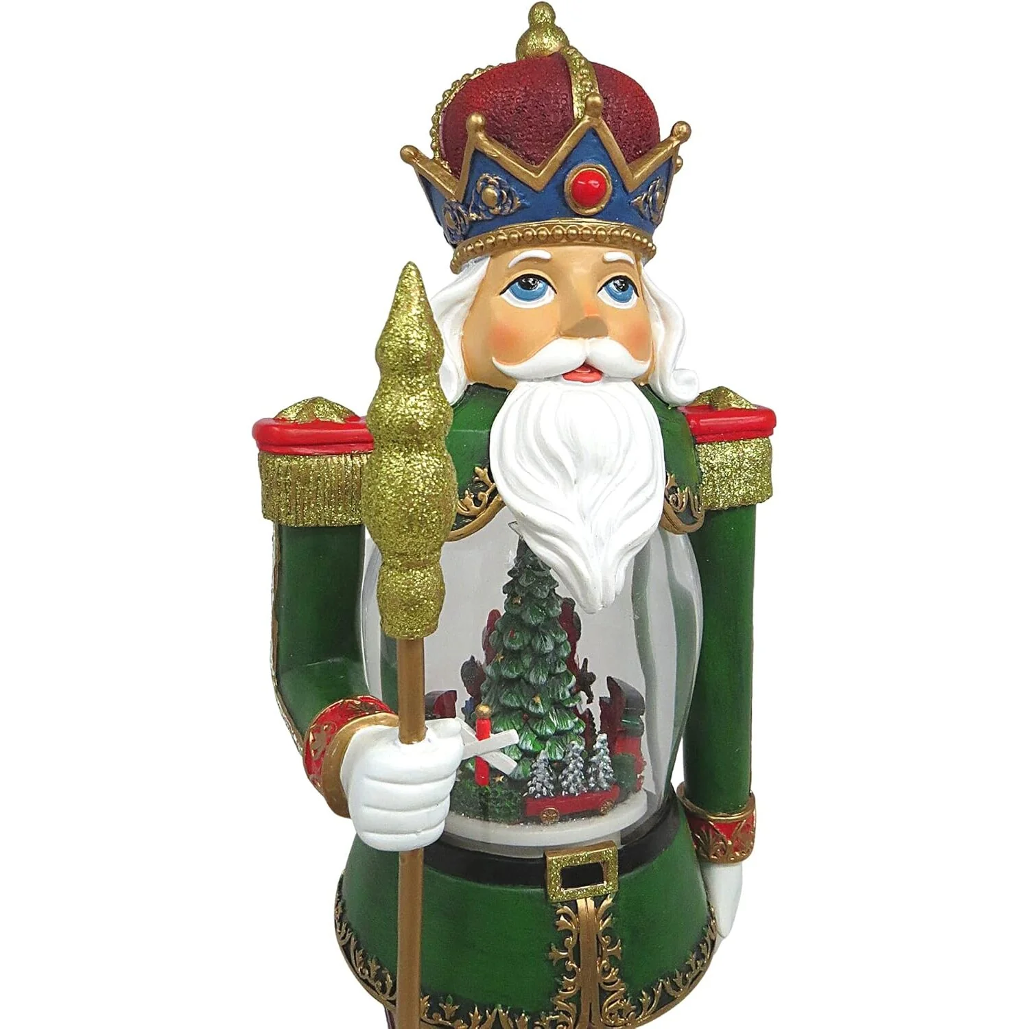 LED Lighted Musical Nutcracker W/ Rotating Train, 18" - Image 6