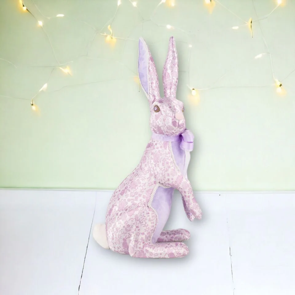 Standing Lavender Print Bunny, 21"