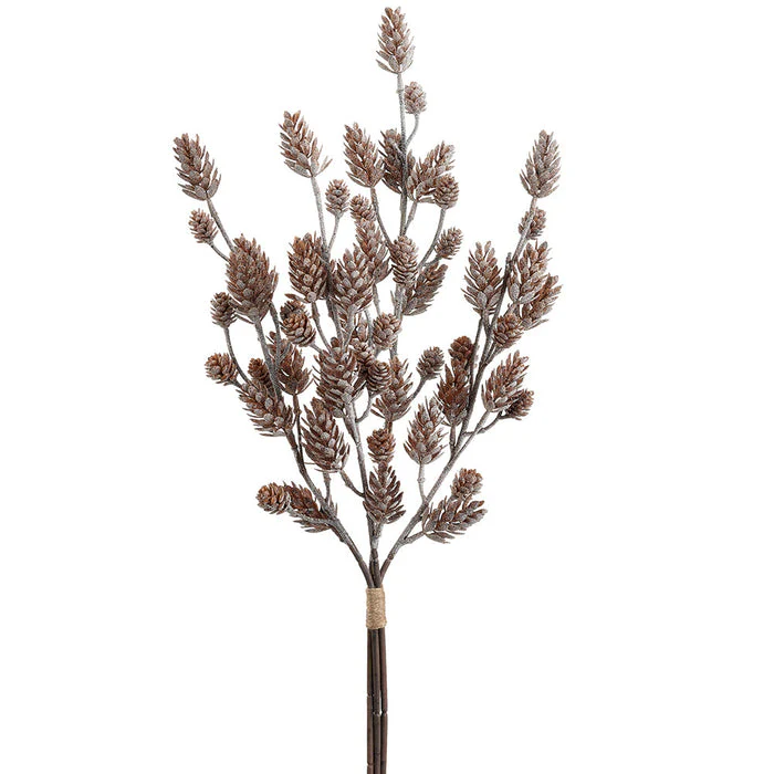Pinecone Bundle, Frosted, 23"