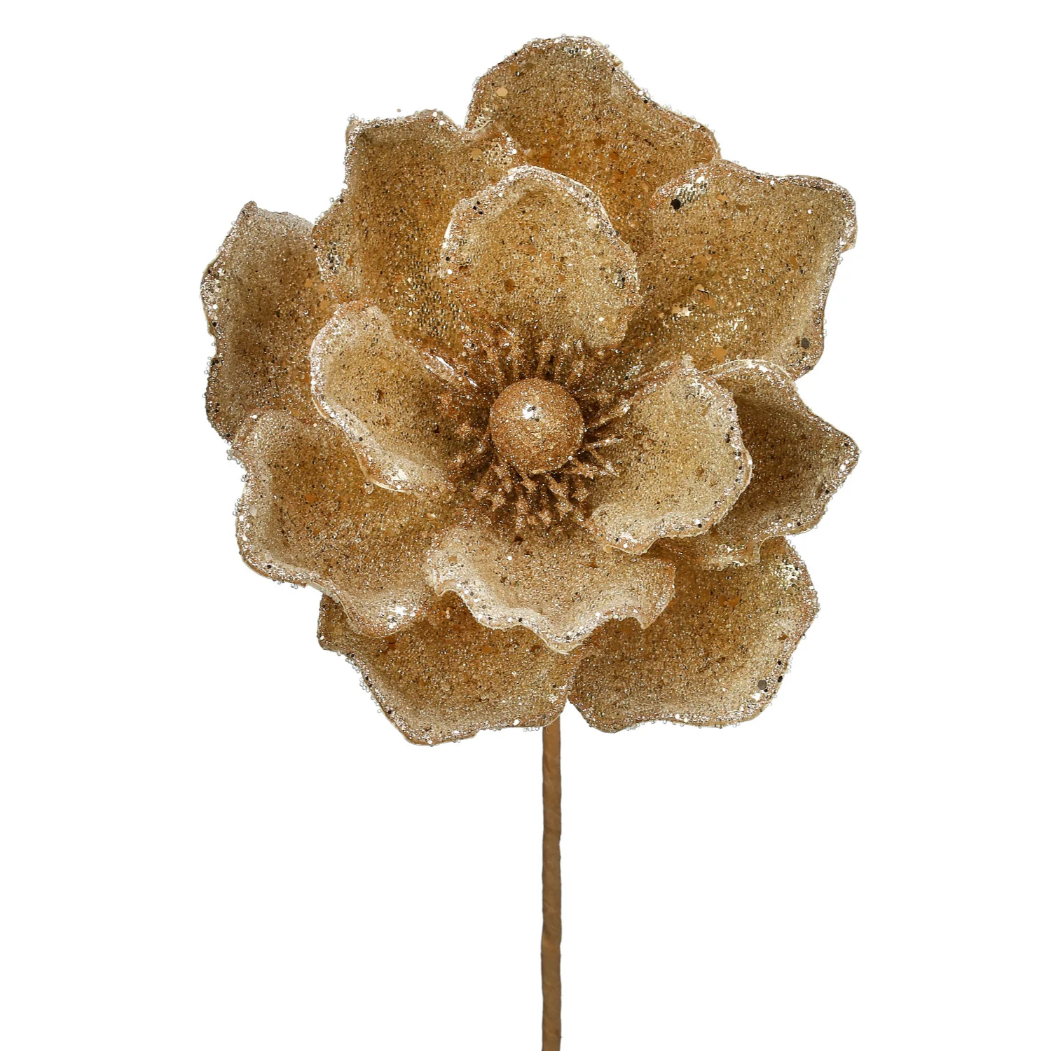 Micro Beaded/Sequins Magnolia Stem, 24" (Champagne/Gold)