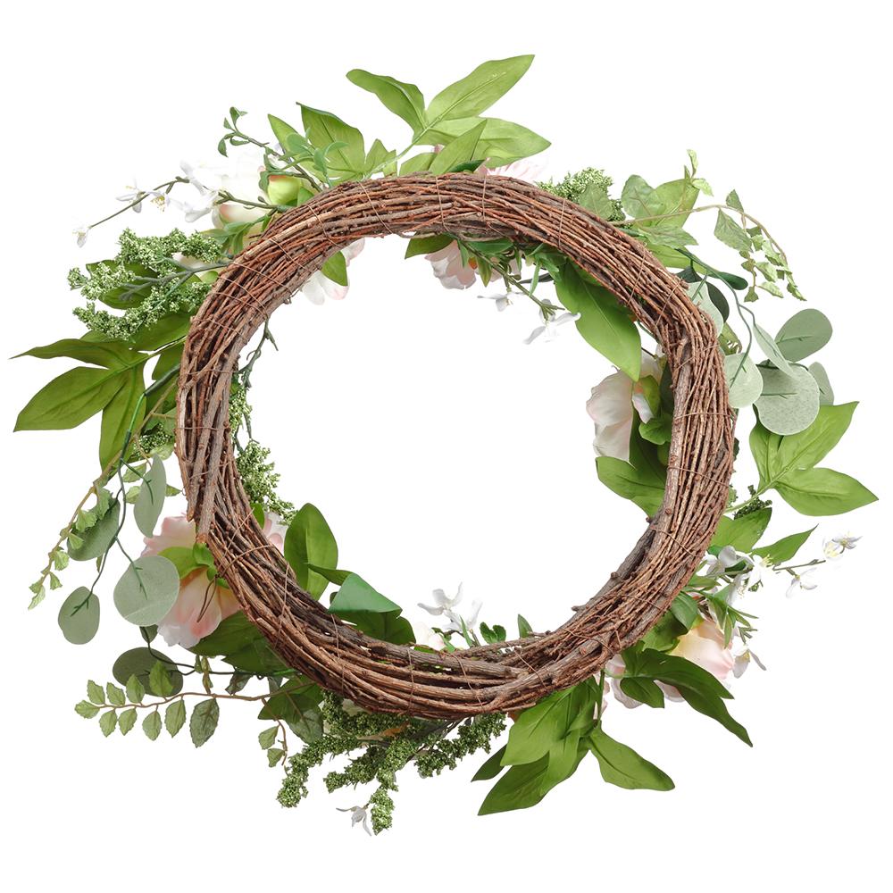 Peony, Leaf & Berry Wreath, 24" - Image 2