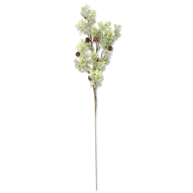 27" Powered Eucalyptus Stem w/Mini Pinecones