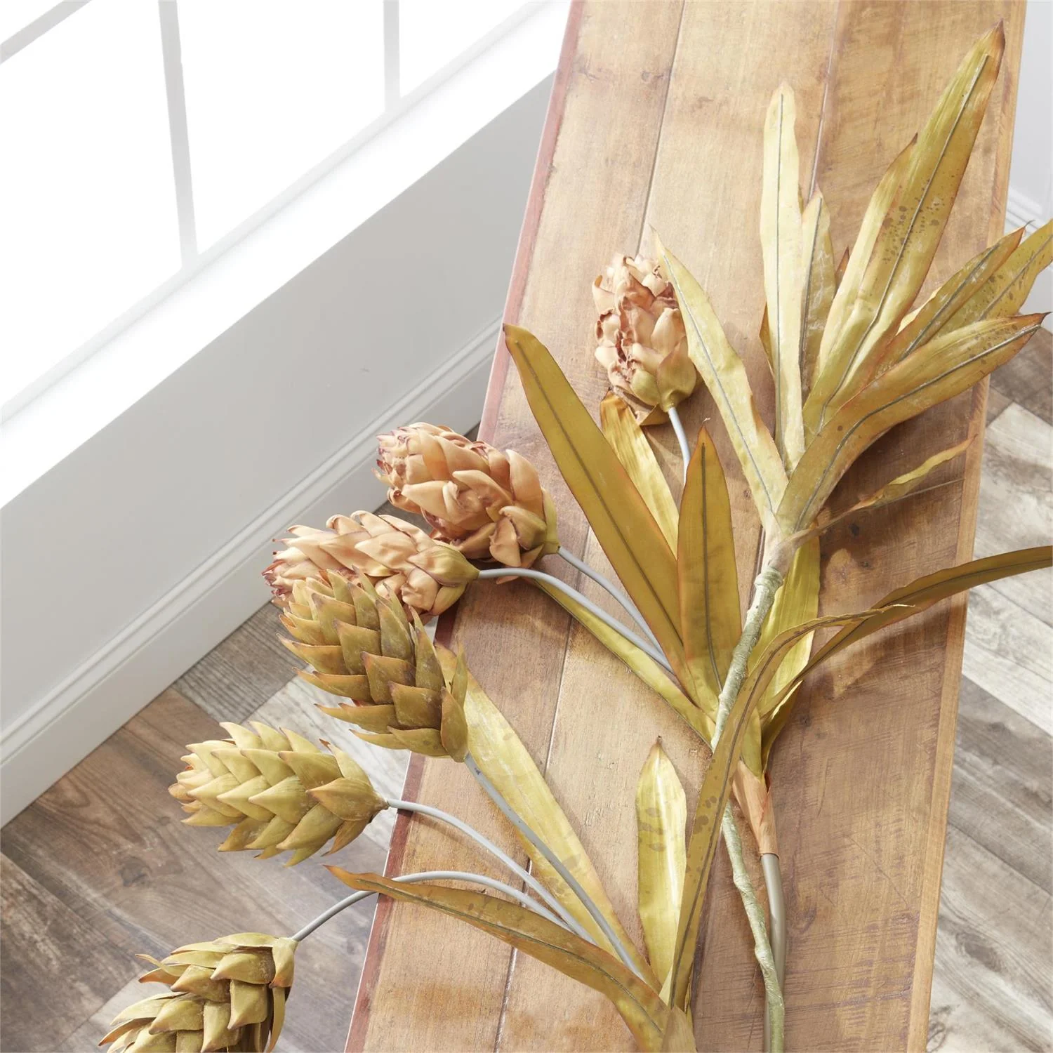28" Light Yellow Ginger Triple Flower Stem - Image 3