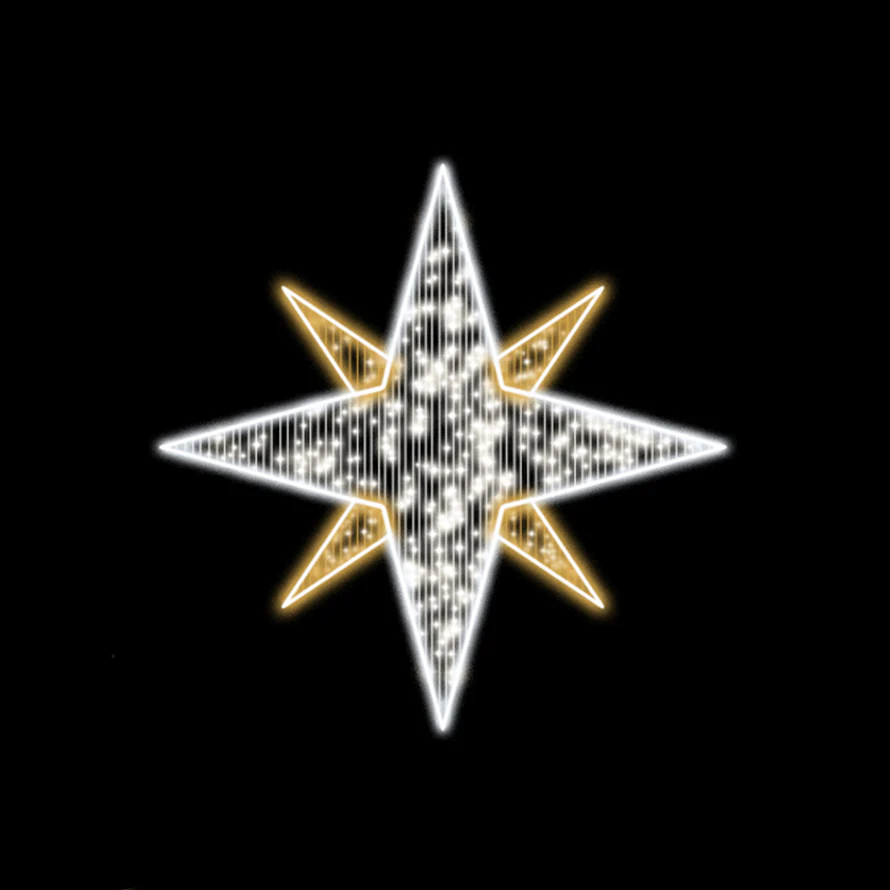 Large 2D Star 1, LED Lit, 3'11"