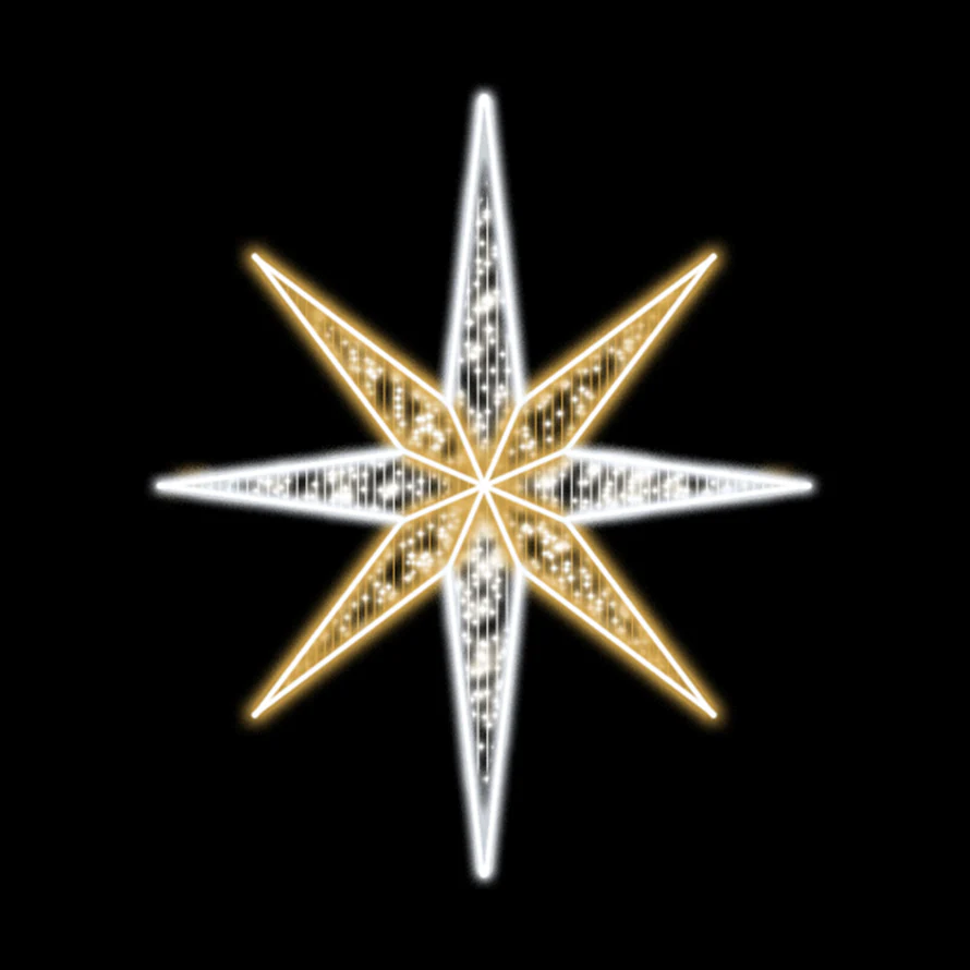 Large 2D Star 2, LED Lit, 4'11"