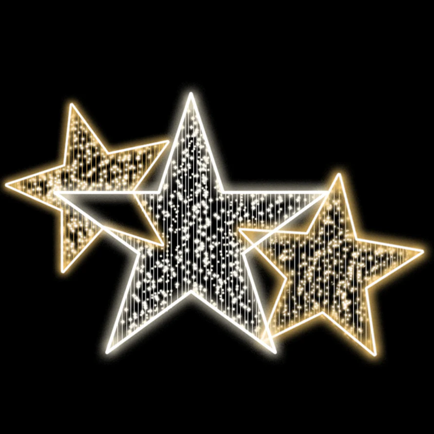 Large 2D Star 5, LED Lit, 7'10"