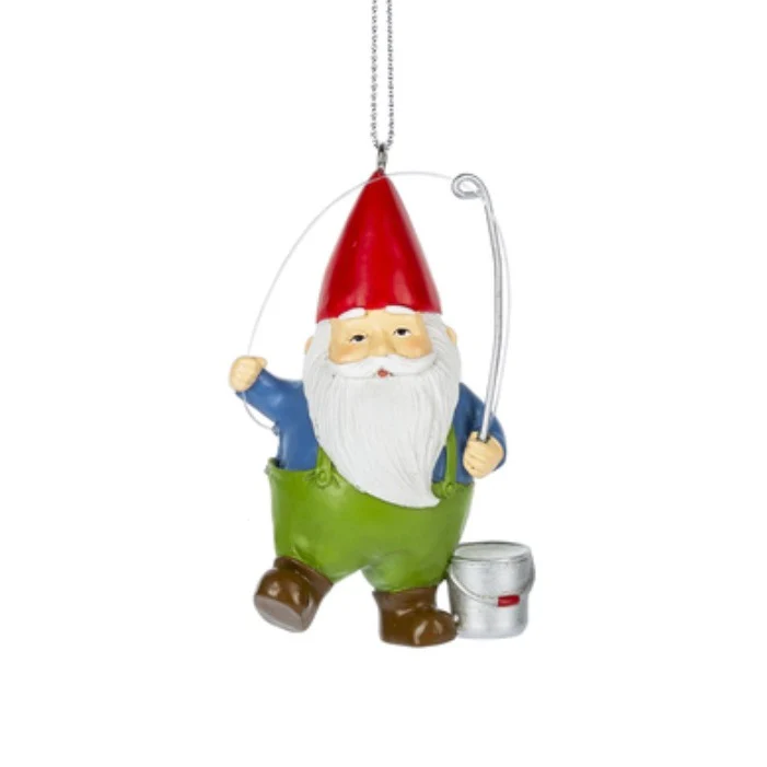 Gnome Fishing Ornament (sold individually), 3.5" - Image 4